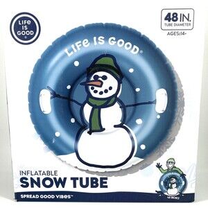 Life Is Good 48” Inflatable Snow Tube Snowman in Sealed box holiday gift